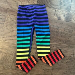 K-Deer rainbow stripe 7/8 length legging- size L
